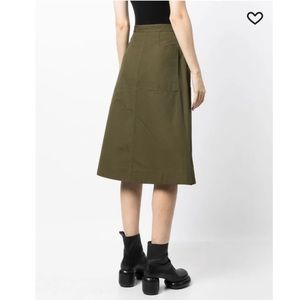 Jil Sander Khaki Green Skirt